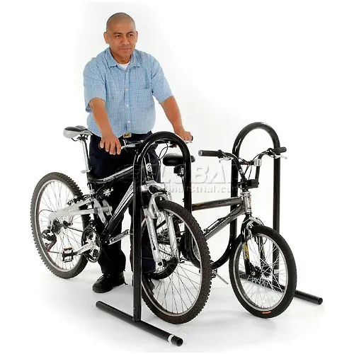 Global Industrial 652777F Wave Bike Rack, Black, Free Standing, 5-Bike