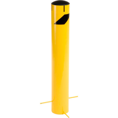 Steel Bollard With Removable Rubber Cap & Chain Slots For Underground 36x5 1/2