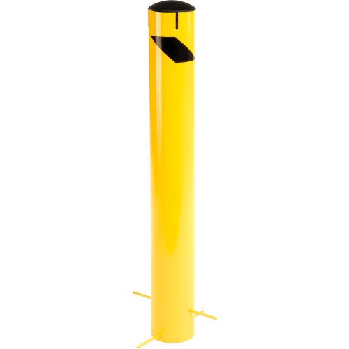 Steel Bollard W/ Removable Rubber Cap & Chain Slots For Underground 42x5 1/2