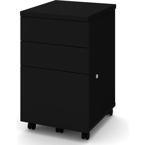 Bestar® Mobile Pedestal 3 Drawer 15-13/16"W x 17-7/8"D x 26-3/16"H Black