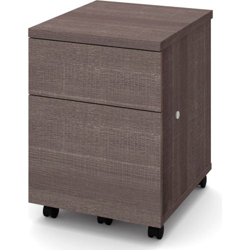 Bestar® Mobile Pedestal 2 Drawer 15-13/16"W x 17-7/8"D x 21-13/16"H Bark Gray