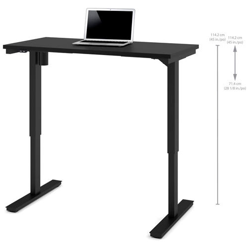 Bestar&#174; 24"L x 48"D Electric Height AdjusTable 28" - 45"H Table Black