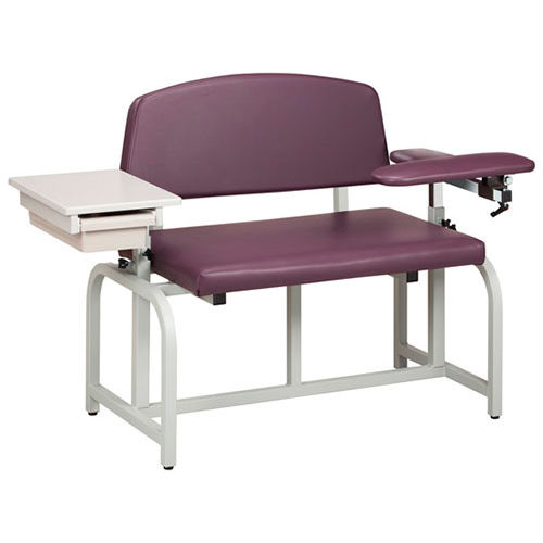 Clinton&#153; 66002B Lab X Series Bariatric Blood Drawing Chair with Padded Flip Arm and Drawer