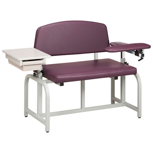 Clinton™ 66002B Lab X Series Bariatric Blood Drawing Chair with Padded Flip Arm and Drawer