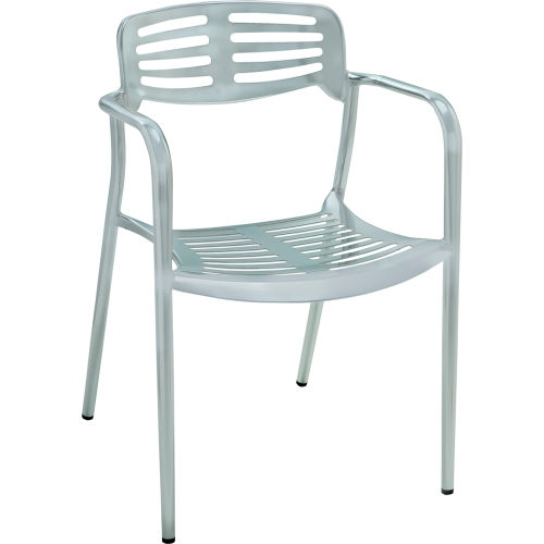 Premier Hospitality Furniture Aero Outdoor Aluminum Chair With Arms
																			