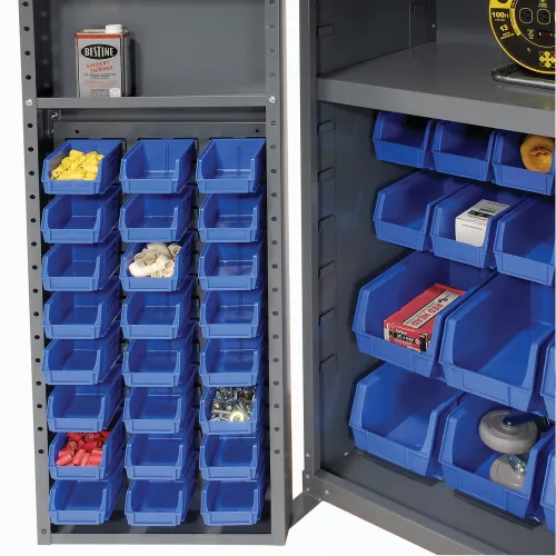 Global Industrial™ Bin Cabinet Deep Door, 96 YL Bins, Shelves, 16 Ga  Assembled Cabinet 38x24x72