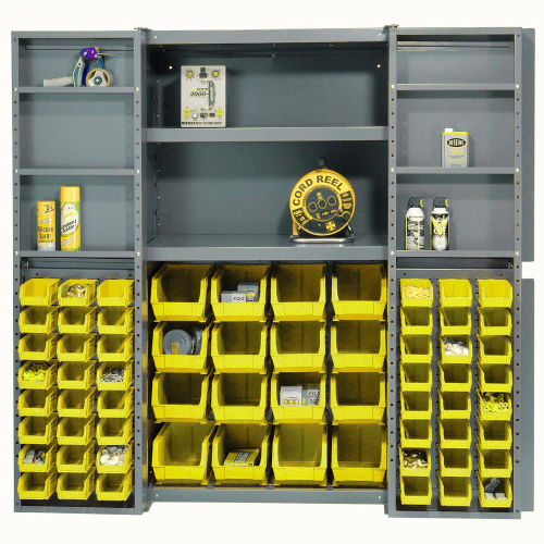 Polyethylene Bins Included with Bin Storage Cabinet, Security Cabinet with Premium Stacking Bins