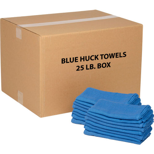 Global Industrial™ 100% Cotton Blue Huck Towels, 25 Lb. Box