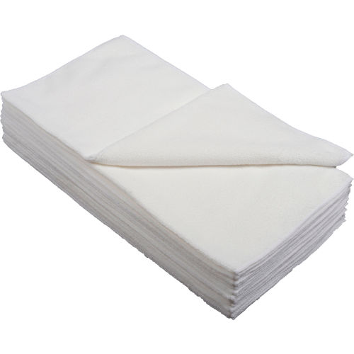 Global Industrial™ 300 GSM Microfiber Polishing Cloths, 16in x 16in, White, 12 Cloths/Pack
