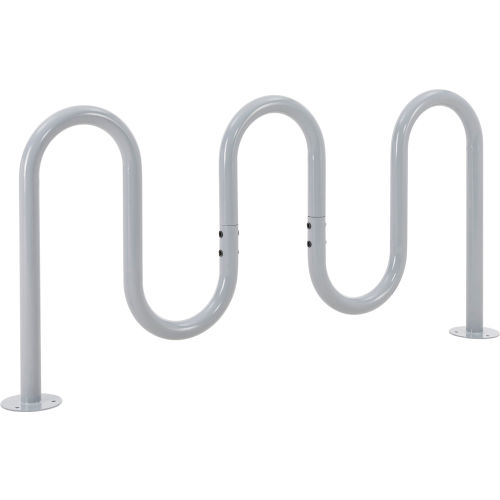 Global Industrial™ Deluxe Wave Bike Rack, 7 Bike Capacity, Flange Mount, Gray