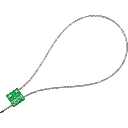 Global Industrial™ Metal Cable Seal, 1/8"W x 24"L, Green, 50/Pack