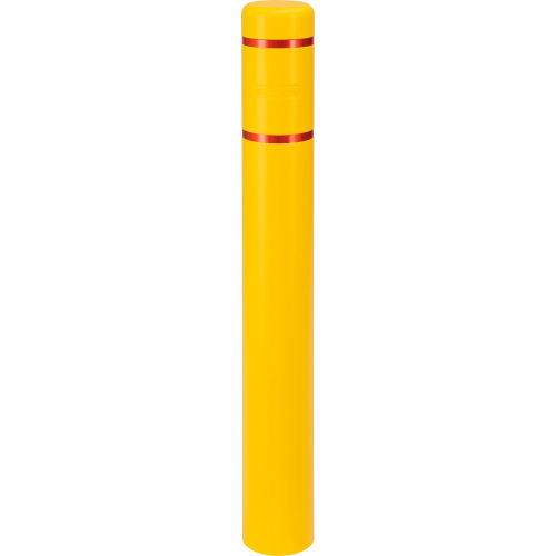 Global Industrial™ Reflective Bollard Sleeve, 6 x 52, Yellow with Red Tape