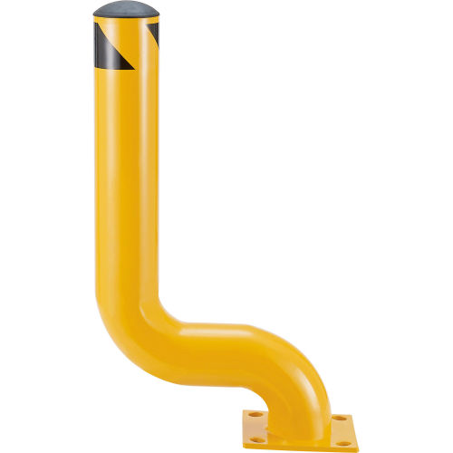 Global Industrial™ Offset Steel Bollard, 4-1/2in D x 35in H