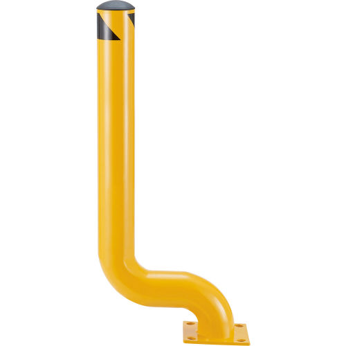 Global Industrial™ Offset Steel Bollard, 4-1/2in D x 53in H