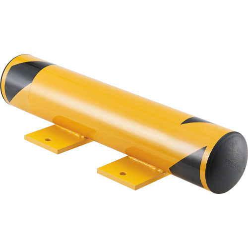 Global Industrial™ Floor Stop Bollard With Removable Rubber Caps, 4-1/2in D x 24in H