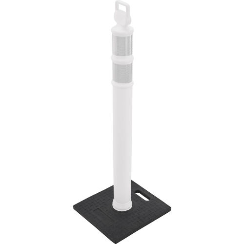 Global Industrial™ Portable Reflective Delineator Post with Square Base, 45"H, White