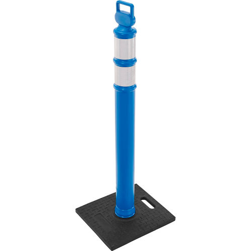 Global Industrial™ Portable Reflective Delineator Post with Square Base, 45"H, Blue