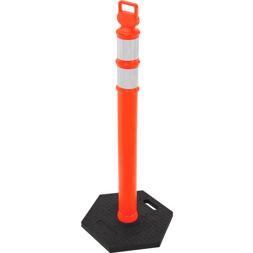 Global Industrial™ Portable Reflective Delineator Post with Hexagonal Base, 45"H, Orange