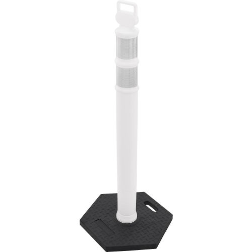 Global Industrial&#153; Portable Reflective Delineator Post with Hexagonal Base, 45"H, White