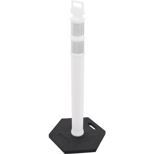 Global Industrial™ Portable Reflective Delineator Post with Hexagonal Base, 45"H, White