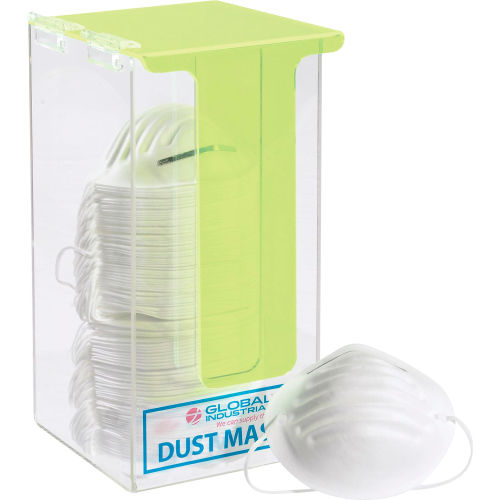 Global Acrylic Safety PPE Dispenser, Dust Mask Dispenser With Cover, GLADM1