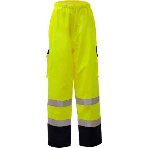 GSS Safety 6803 Class E Premium Waterproof Rain Pants, Lime with Black ...
