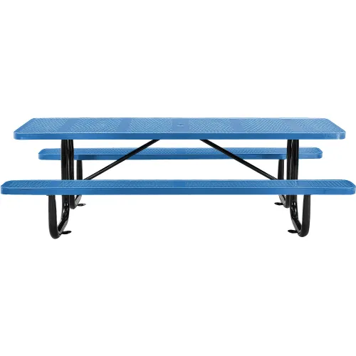 8' Standard Perforated Metal Portable Picnic Table