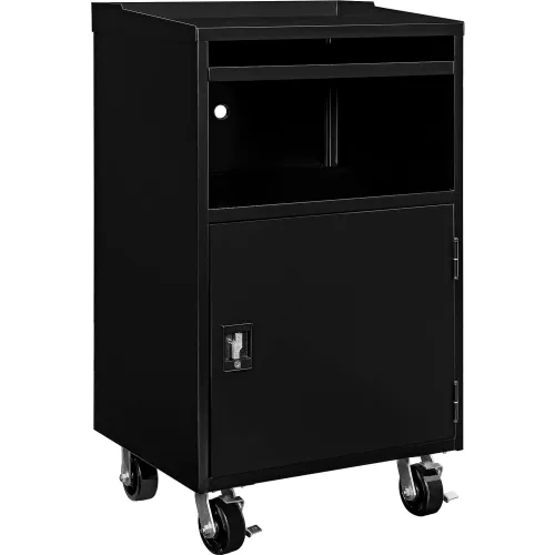 Global Industrial™ Mobile Computer Workstation, Black, Assembled