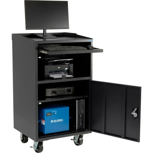 Temporary Workstations Global Industrial™ Mobile Powered Computer Workstation, 40AH Battery ...