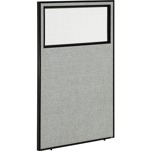 Office Partition Panel with Window, 36-1/4 W x 60 H, Gray
																			
