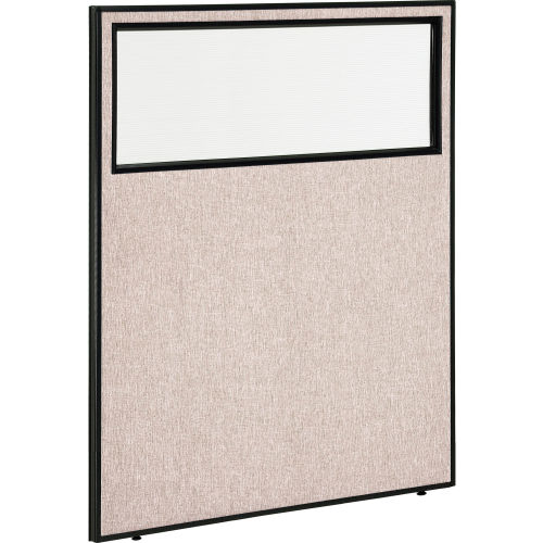 Interion Office Partition Panel with Partial Window, 48-1/4W x 60H, Tan
																			