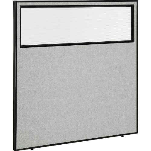 Office Partition Panel with Window, 60-1/4 W x 60 H, Gray
																			