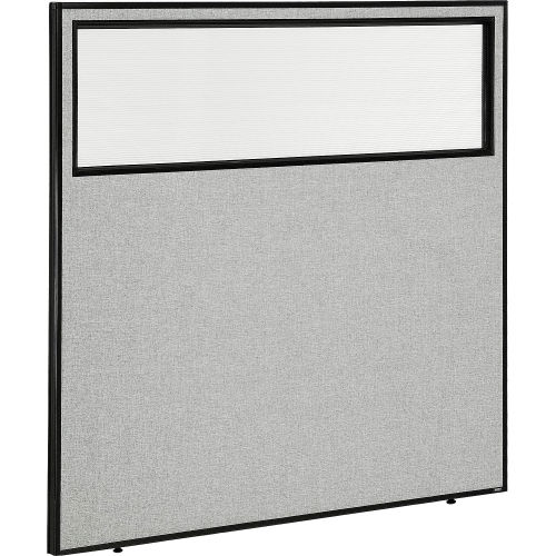 Office Partition Panel with Window, 60-1/4 W x 60 H, Gray