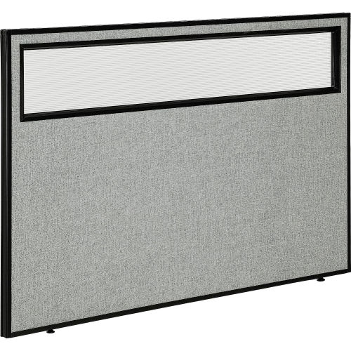 Office Partition Panel with Window, 60-1/4 W x 42 H, Gray