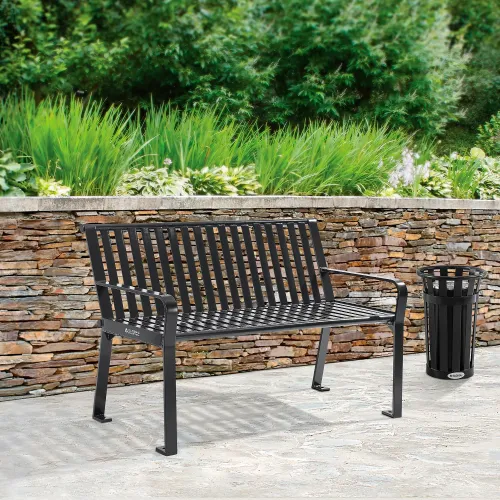 Outdoor bench with deals back