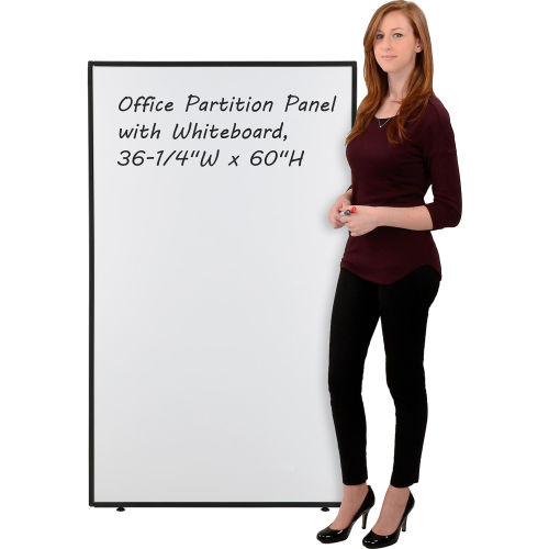 Office Partition Panel with Whiteboard, 36-1/4 W x 60 H