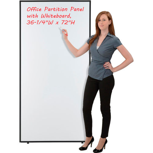 Office Partition Panel with Whiteboard, 36-1/4 W x 72 H