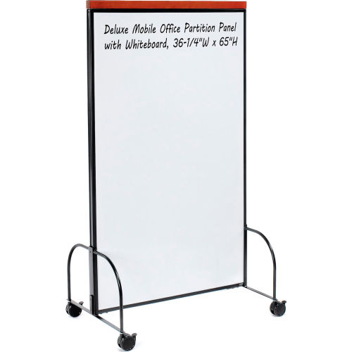 Deluxe Mobile Office Partition Panel with Whiteboard, 36-1/4"W x 65"H