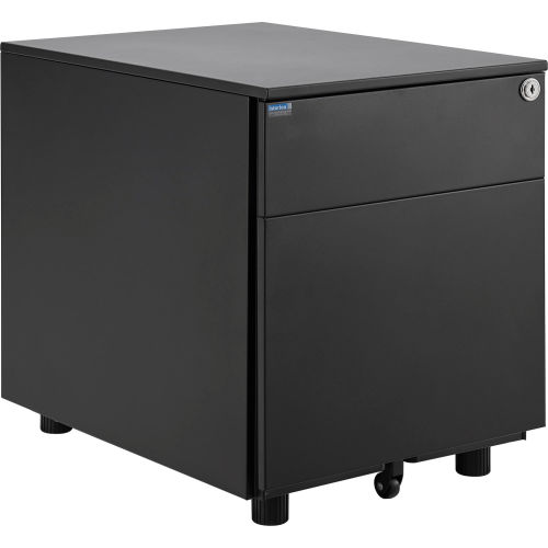2 Drawer Pedestal for Single & Double Workstations, Black