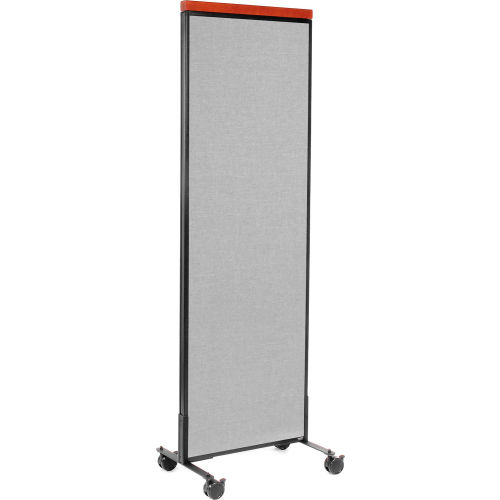 Mobile Deluxe Office Partition Panel, 24-1/4 W x 73-1/2 H, Gray
																			