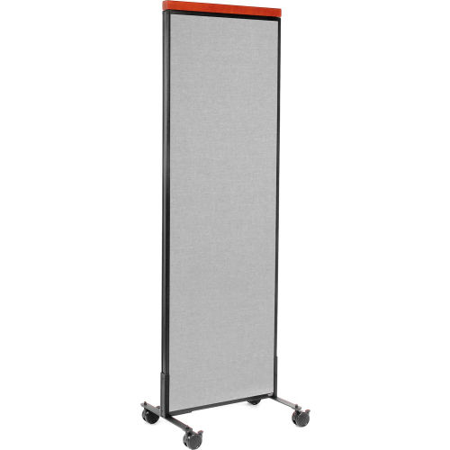 Mobile Deluxe Office Partition Panel, 24-1/4 W x 73-1/2 H, Gray