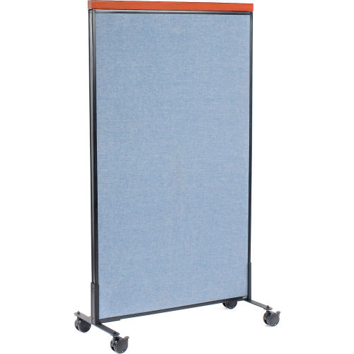 Mobile Deluxe Office Partition Panel, 36-1/4 W x 61-1/2 H, Blue
																			