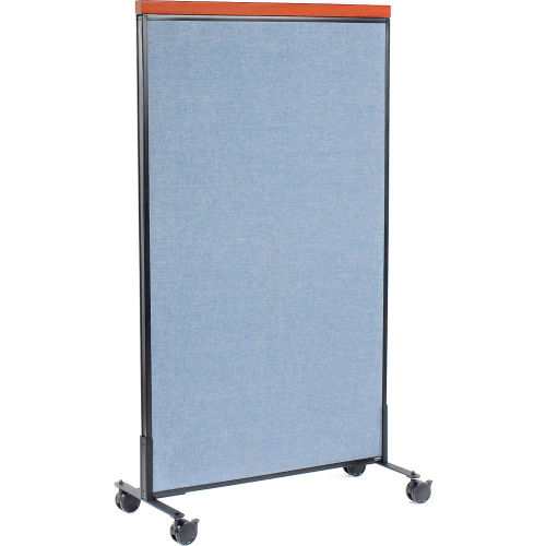 Mobile Deluxe Office Partition Panel, 36-1/4 W x 61-1/2 H, Blue