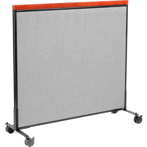 Mobile Deluxe Office Partition Panel, 48-1/4 W x 43-1/2 H, Gray