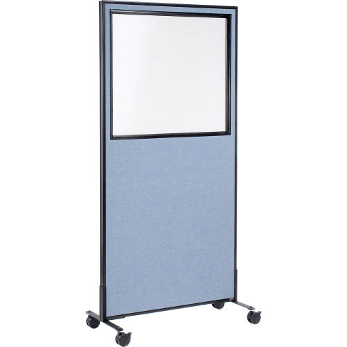 Interion® Mobile Office Partition Panel with Partial Window, 36-1/4