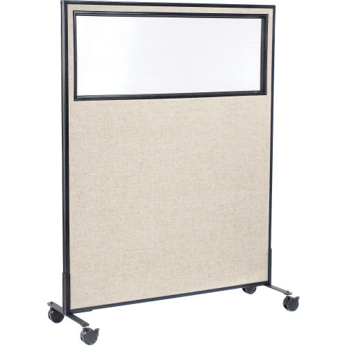 Interion® Mobile Office Partition Panel with Partial Window, 48-1/4