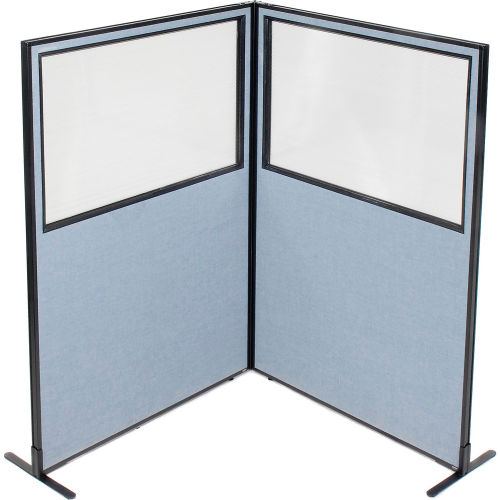 Interion® Freestanding 2Panel Corner Room Divider w/Partial Window 48