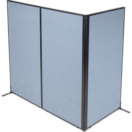 Interion® Freestanding 3Panel Corner Room Divider, 361/4"W x 72"H