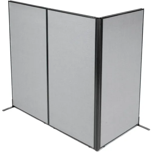 Interion® Freestanding 3Panel Corner Room Divider, 361/4"W x 72"H