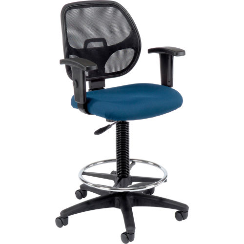 Drafting Stool - Fabric - Blue